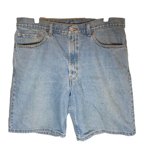 Vintage Levi's 550 Jean Shorts Baggy Denim Relaxed 100% Cotton Light Wash W38" - Picture 2 of 6